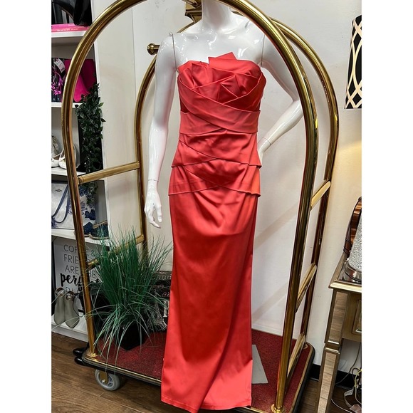 PHEOBE’s Couture Coral Strapless Gown •6 - Picture 2 of 5